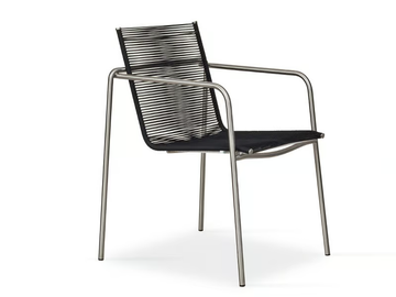TAKU - Stackable rope garden chair with armrests by Fischer Möbel - view 3